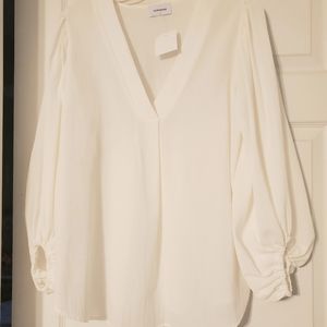White Adrienne blouse sz L NWT